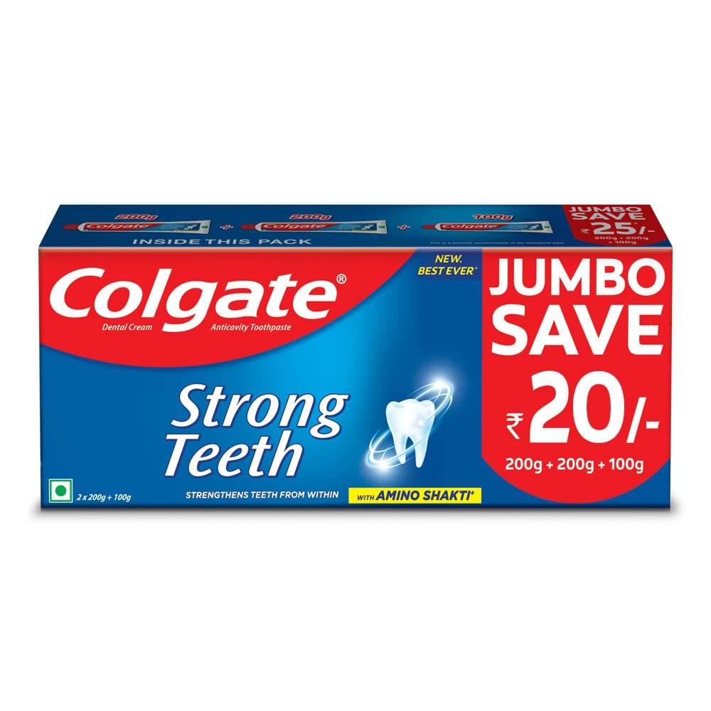 Colgate Strong Teeth Cavity Protection Toothpaste-2*200g+100g - Esail e ...